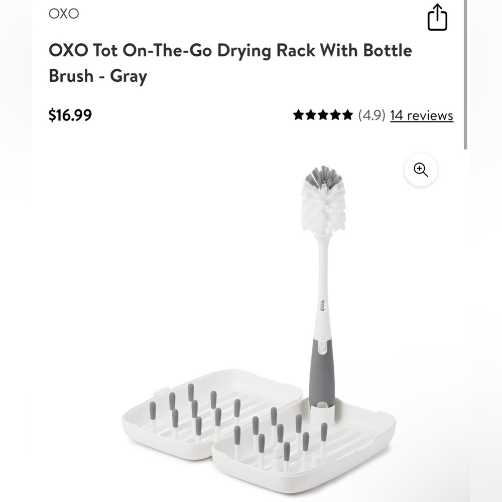OXO DRYING RACK WITH BOTTLE BRUSH